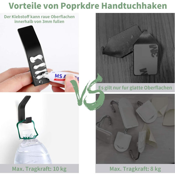 ##/Stykker Selvklebende Kroker, Dobbel Krok Badehåndkleholder, Se##/