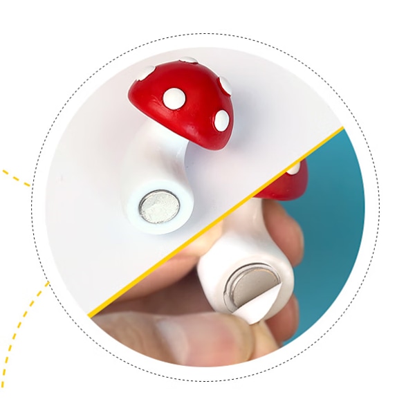 3 st Kylskåpsmagneter, Stereoskopiska Röda Svampar, 3D Söta Kylskåpsmagneter