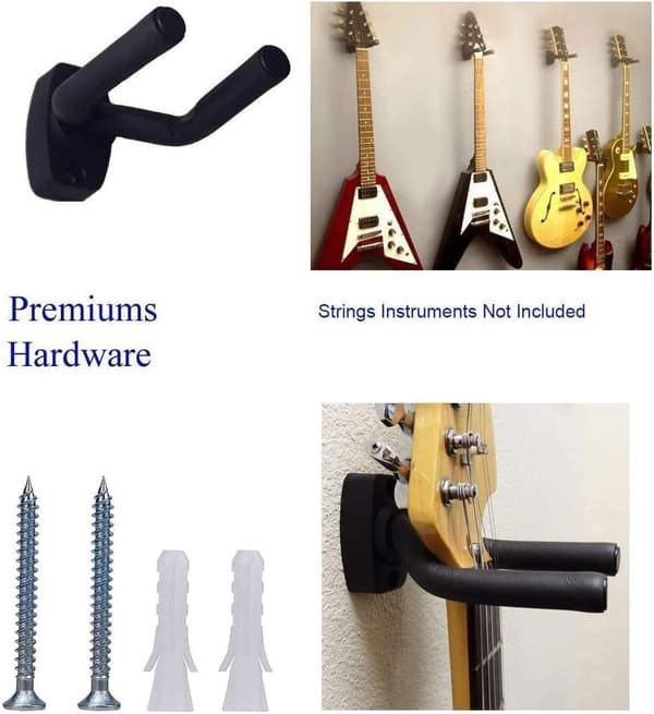 Gitarhengere for vegg Gitarvegg Henger Stativ 2-pakning Hold Git