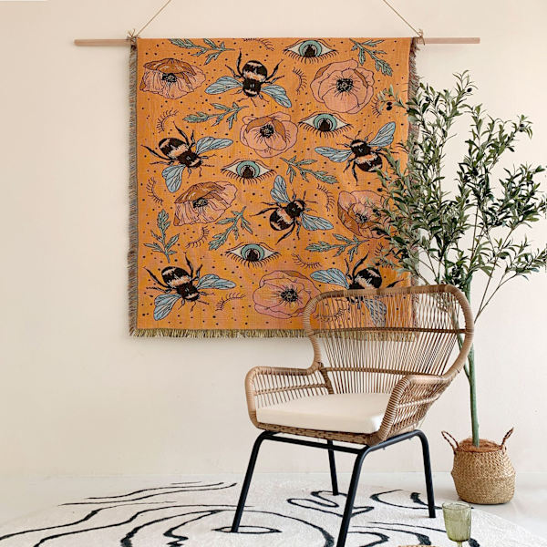 1 Stycke 160x130cm Stickad Bi-Rutiga Pläd Dekorerad med Fransar