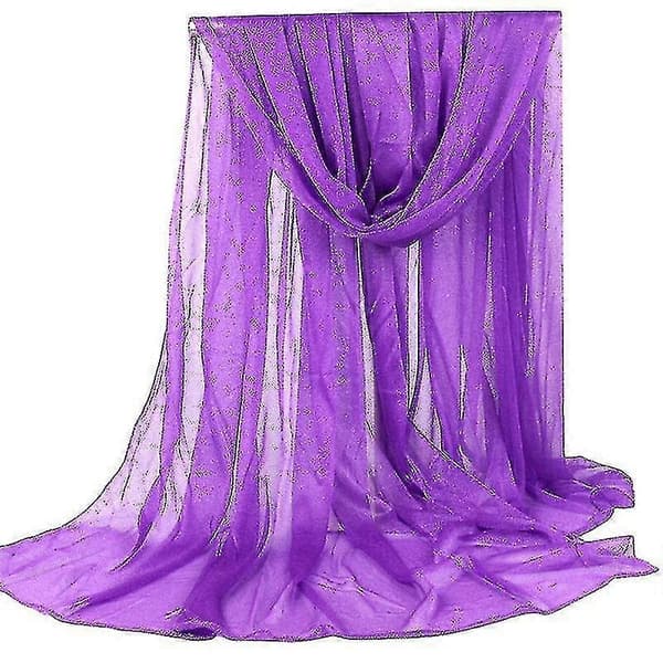 Lång Mjuk Sjal Dam Chiffonsilke Casual Halsduk Sjalar Stolor Dark Purple