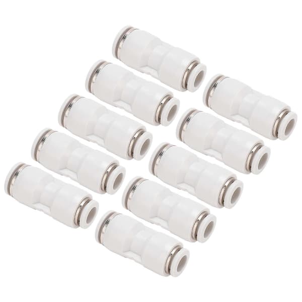 10 st Rak Reduceringskoppling Snabbkoppling Pneumatiska Luftslang Reduceringsrör Fittings VitPG8-6