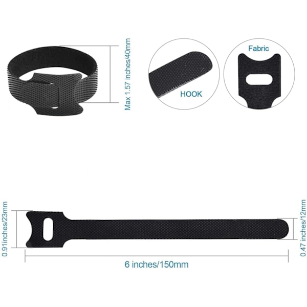 ##/100 stk Kabelbinder Gjenbrukbare - Kabelstropper Multifunksjonelle Tie Wraps Festestropper Brukt##/