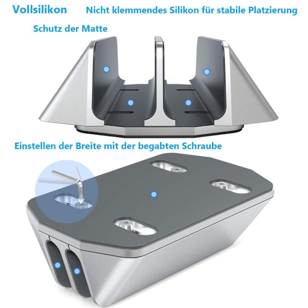 ##/Vertikalt Laptopstativ i Aluminium, Justerbart Notebookstativ##/