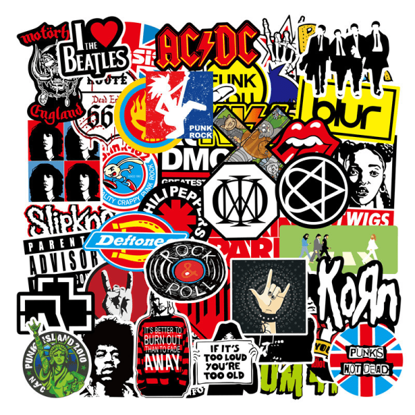 100x Klistermærker og Stickers - Musik