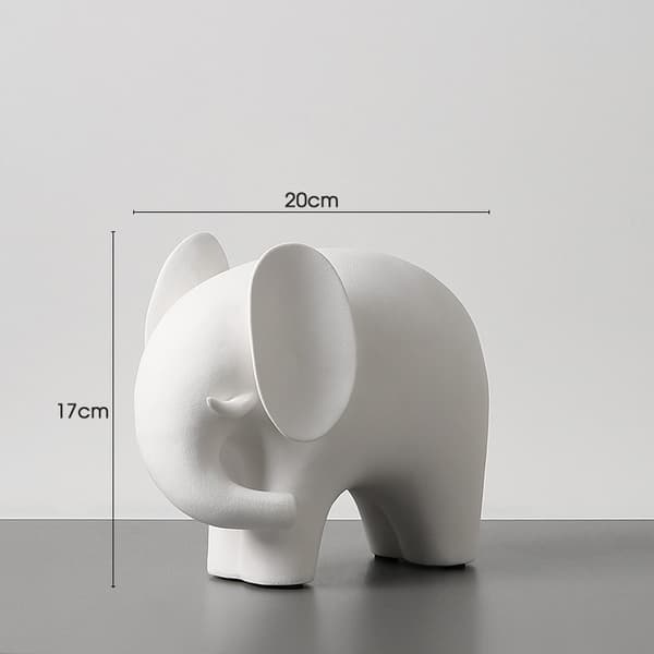 Hvide elefant ornamenter, dyreindgangs ornamenter, 17x20cm