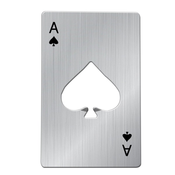 1 stk Poker Flaskeåbner, Rustfrit Stål Flaskeåbner, Velegnet