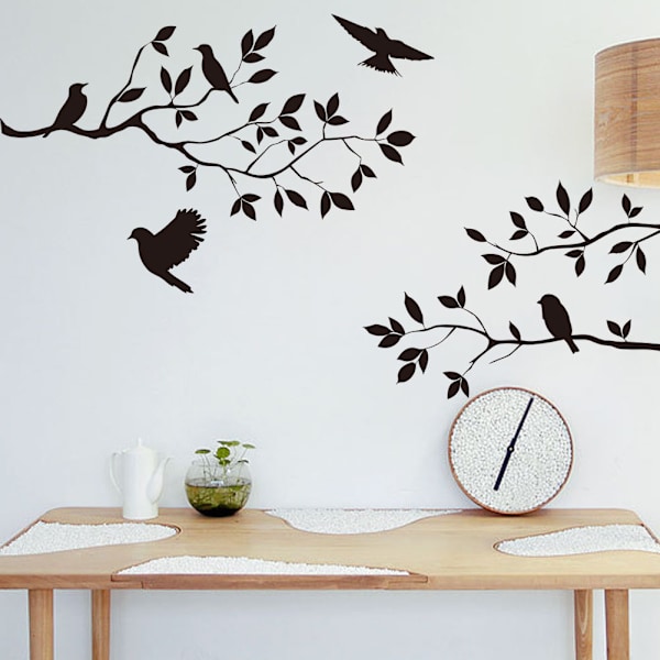 ##/Avtagbara vinylväggdekaler för barnrum, trädgrenar, svart, 22\" x 14\"##/
