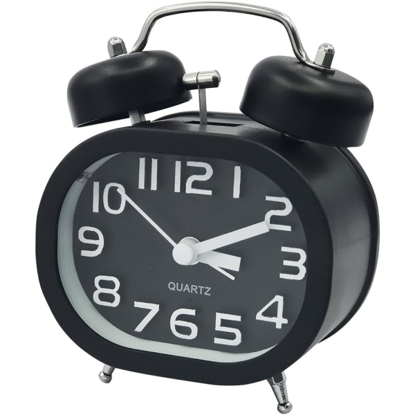 3\" Retro Väckarklocka Analog Kvarts Väckarklocka Tyst Tick-Free