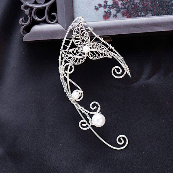 ##/Elf Øreringe 1 Par Sølv Elf Øreringe Ubrugte Øreclips Halloween Cosplay Bryllup##/