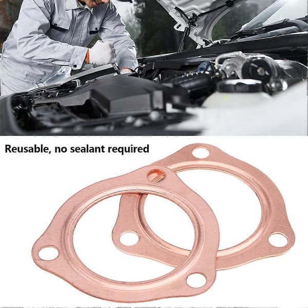 2 st 2,5 tum Koppar Header Avgasgrenrör Packningar Återanvändbara för SBC BBC 302 350 454