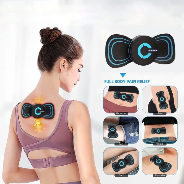 2 stk. Mini Massager, Nakkemassager, 6 Metoder Trådløs Elektrisk