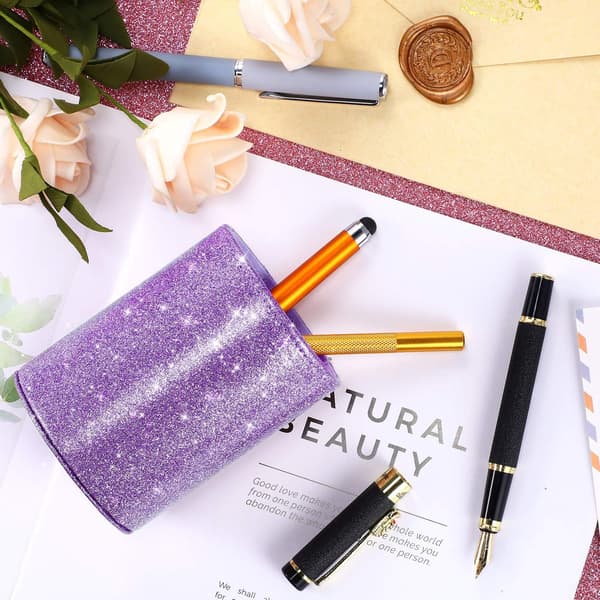 ##/PU Glitter Penna- och Pennskåp Roséguld Glimmande för Kvinnor Flickor,##/