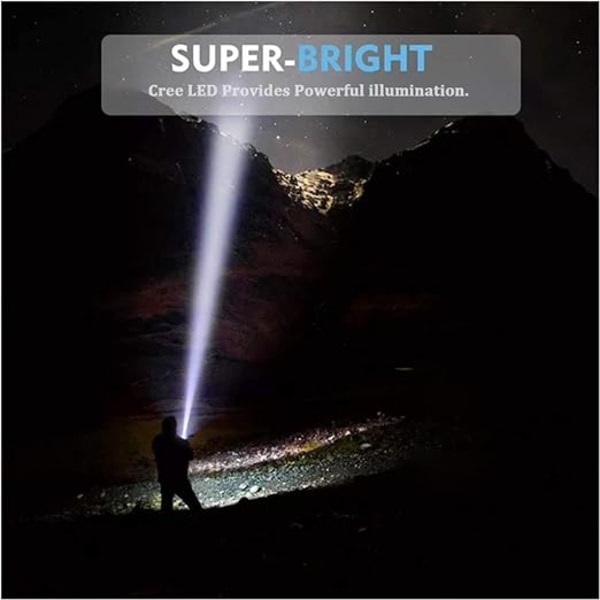 2 LED ficklampor laddningsbara, ficklampa superstark USB laddning