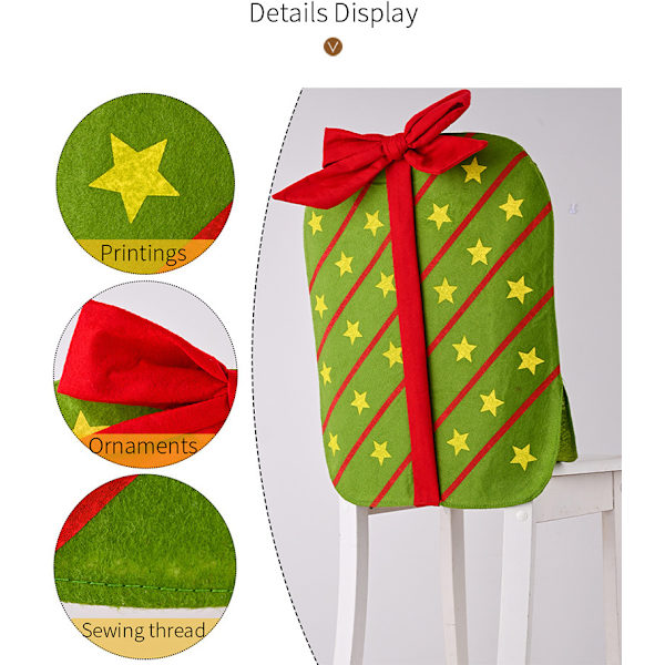 2-pack Kartongstolsöverdrag med Julrosett, 47 x 65 cm