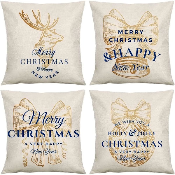 ##/4 stk Juleputetrekk - 45*45cm, Snøflakputetrekk##/