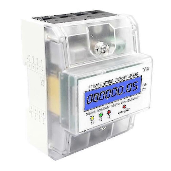 3-faset 4-lednings energimåler 220/380v 5-80a Energiforbruk Kwh-måler DIN-skinneinstallasjon Digital strømmåler