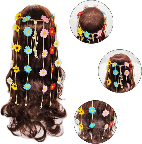 Daisy Crown Hårtilbehør Boho Hodebånd Foreldre-Barn Fest Ha