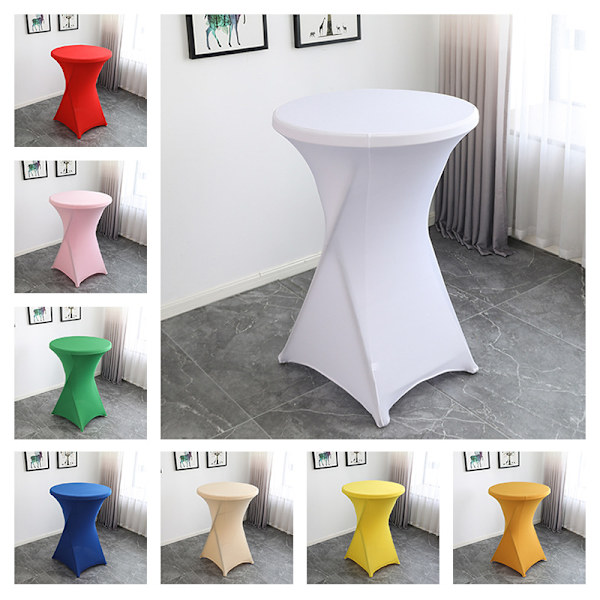 /#/Vit högt stretchbordsskydd rött Ø 60*110CM duk bordsskydd cocktailbord bröllopsbankettbord/#/