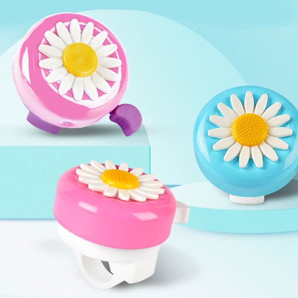 Rosa barneklokke med plastblomst håndtak
