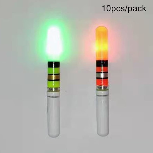 10-pakks LED-lysflåter for nattfiske (Rød)