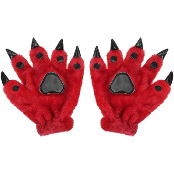Klorvantar Halloween Röd Karneval Jul Söta Djur Tass Vantar