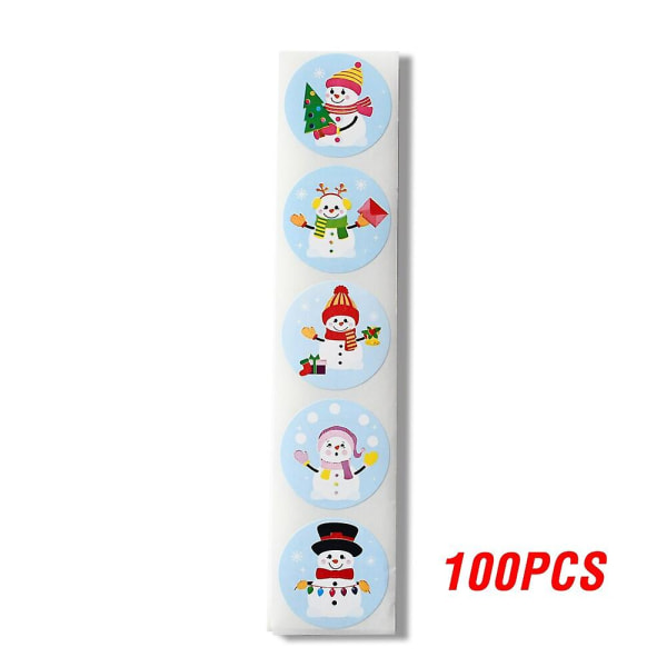 &Merry Christmas Diy Handmade Sticker Package Thank You Label Sealing Stickers Party Festive Decor Supplies Childrenqy687-100pcs&