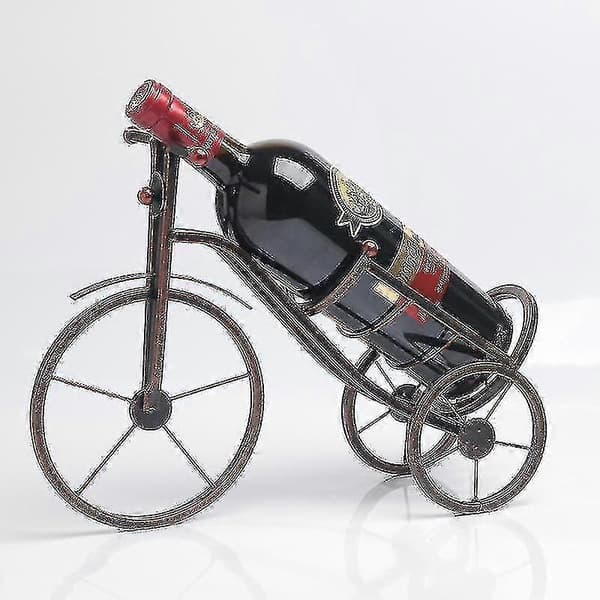 Rack Vin Trehjulet Cykel Kabinet Dekoration Flaske Retro Smedejern