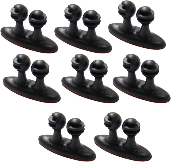 8-pack Kabelbindare - Svart - Starkt Lim - för Skrivbord, Bil,