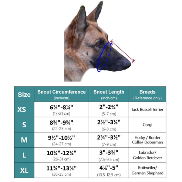 Dog Mask Mjuk nylon (svart, L) - Justerbart ventilerande mesh