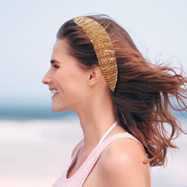 Krystal Rhinestone Polstret Headbånd Kvinder Besat Bredt Headband