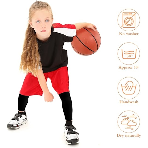 ##/Långa kompressionsbensskydd för barn, halkfria, UV-skydd, lår och vad, för pojkar, flickor och ungdomar, basket, löpning, sport##/