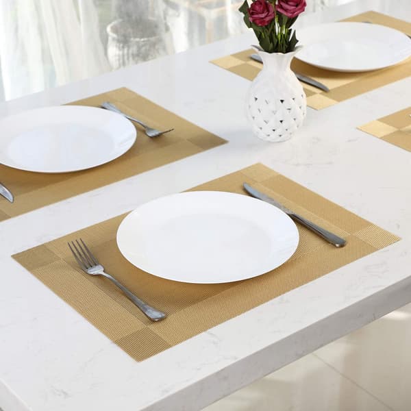 Sett med 6 Vaskbare PVC Plast Underlag - Vinylbrikker Slitasje og