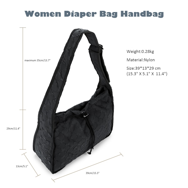 Svart mor og baby bag vanntett