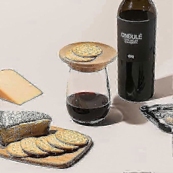 Återanvändbara 4\" Bambustoppar för Vinglas, Charcuterie, 4-pack