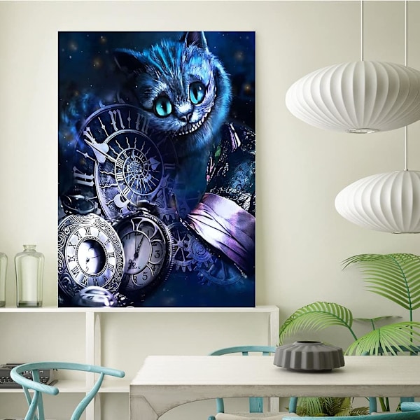 ##/30*40cm, 5D timanttimaalaussetti, kiero kissa##/