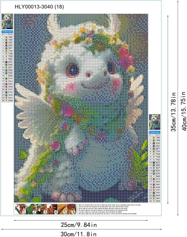 ##/5D diamantmålning-DIY-30x40cm-Söt liten mytisk varelse##/