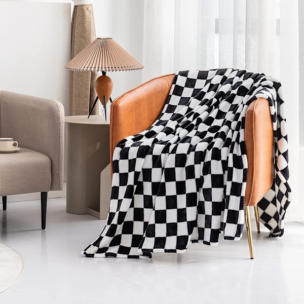 ##/Mjuk svart filt i flanell, sofffilt (70x100 cm)##/