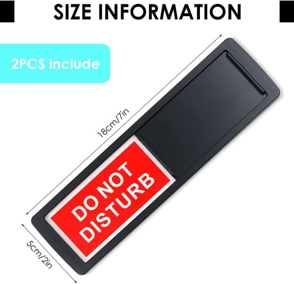 Svart - 2 Personvernpaneler, \"Ikke forstyrr\" Skyvepersonvernpanel