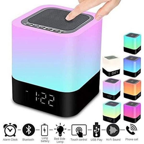 Langaton Bluetooth-kaiutin kosketusohjauksella ja monivärisellä LED-valolla