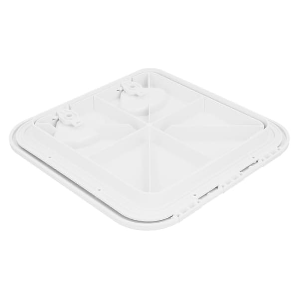 Marine Båt Däckslucka Lock Vit med 2 Starka Infällda Handtag ABS Plast 37,5 x 36,8 cm