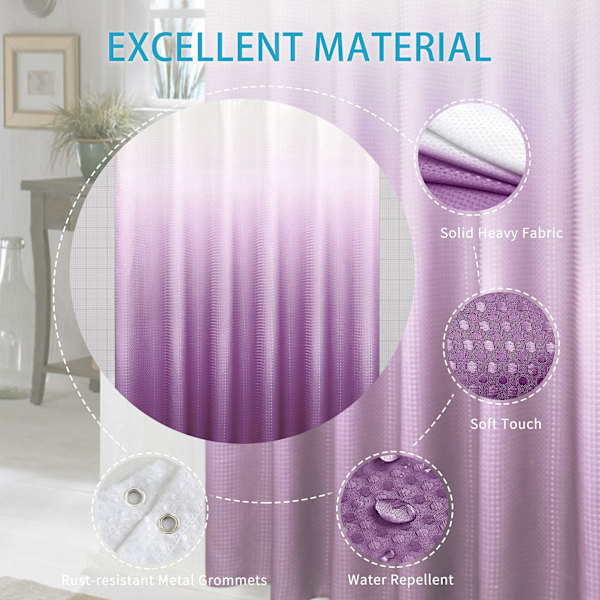 Suihkuverho 180 x 180 cm violetti gradientti suihkuverho vedenpitävä
