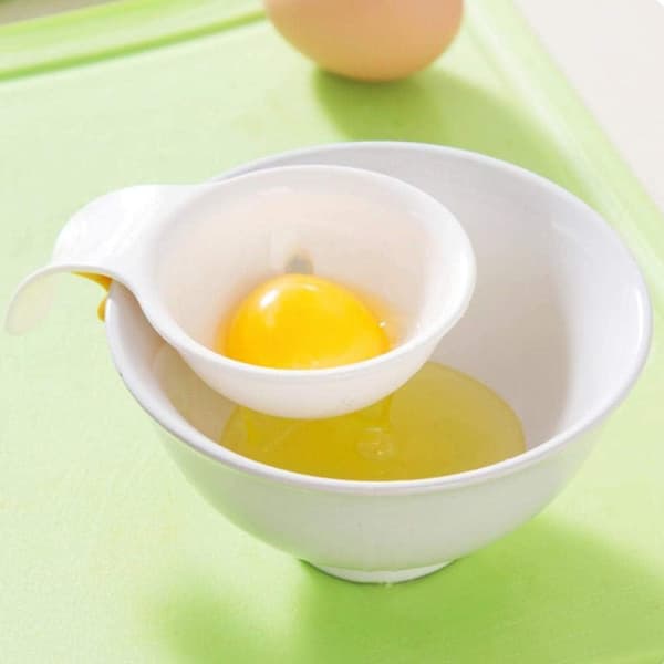 Mini Eggeplomme- og Hvite-Separator med Plast-Silikonholder Hvit