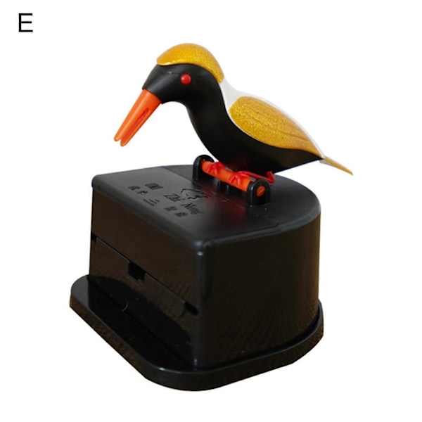 Tandpetare Behållare Ren Push-on Design Stor Kapacitet 3D Fågelform Tandpetare Dispenser Hushållsartiklar E