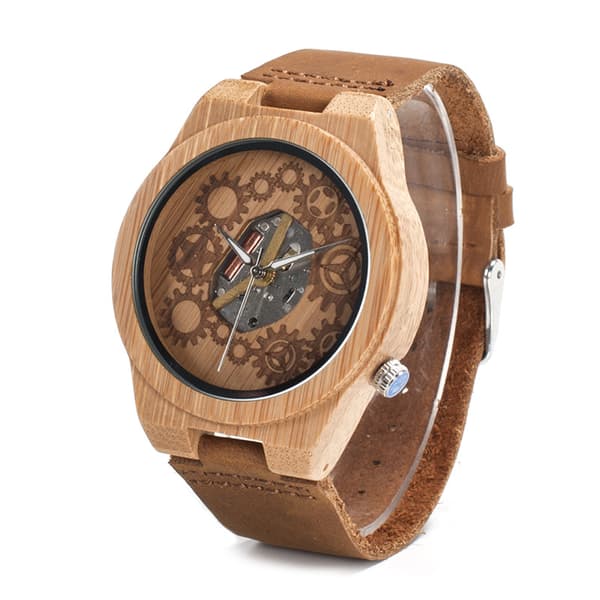 ##/Quartz ur | Premium træur lavet af naturtræ analog herreur 1 stk.##/