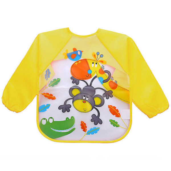 ##/Vanntett Smekke med Lange Ermer 4 stk Baby Smekke Forkle Spill Fôring Forkle Maling Forkle Unisex Vanntett Smekke for Babyer fra 6 Måneder til 3 År##/