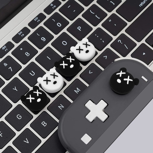 Svarta och vita björngrepp (4 st) Hattar Kompatibla med Switch & Sw