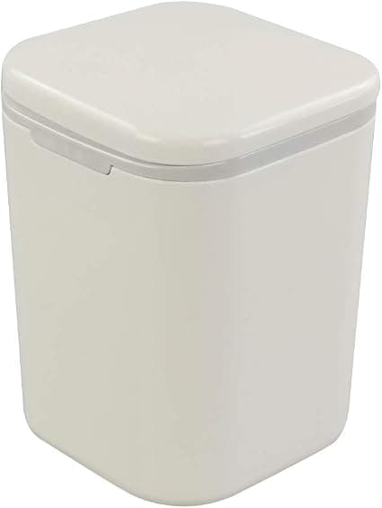 Painikkeellinen Mini Pöytäroskis Kannella -1.8L (Valkoinen)