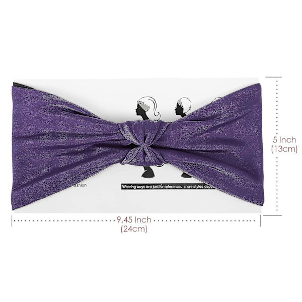 Hårband för damer, multifunktionellt hårband, multi-styl Black with Purple