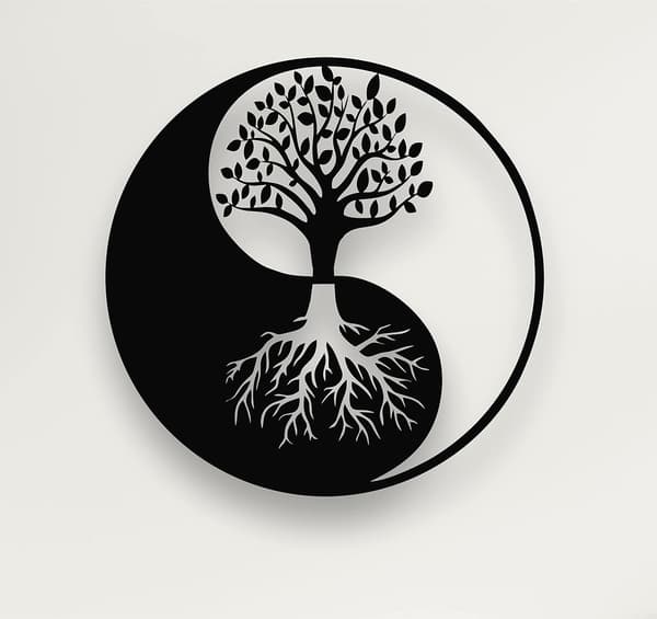 Metall Väggdekor, Livets Träd Väggdekor, Metall Yin Yang Dekor